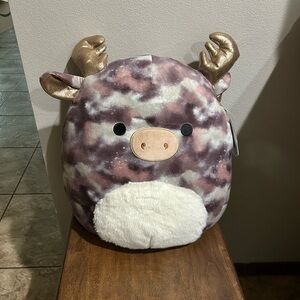 Squishmallows Greggor The Moose Plush Deer Pillow with Gold Antlers 14” NWT